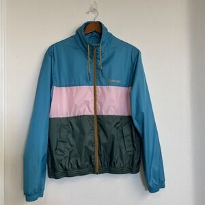 Cotopaxi Teca‎ Vista Windbreaker Mens Large Blue Pink Green Colorblock Full-Zip